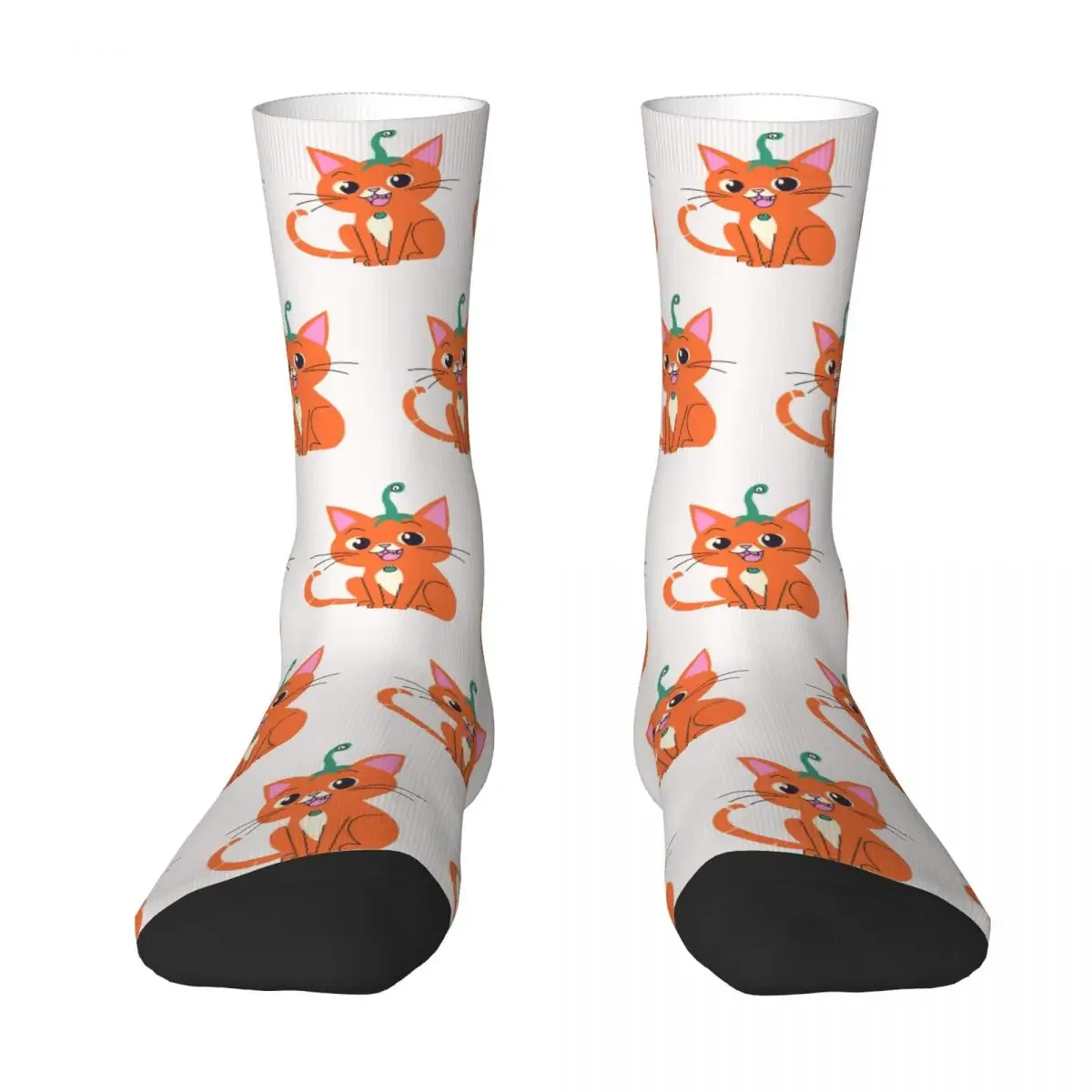 

Носки с тыквой и кошкой, супер мягкие чулки в стиле Харадзюку, всесезонные длинные носки, аксессуары для унисекс, рождественские подарки