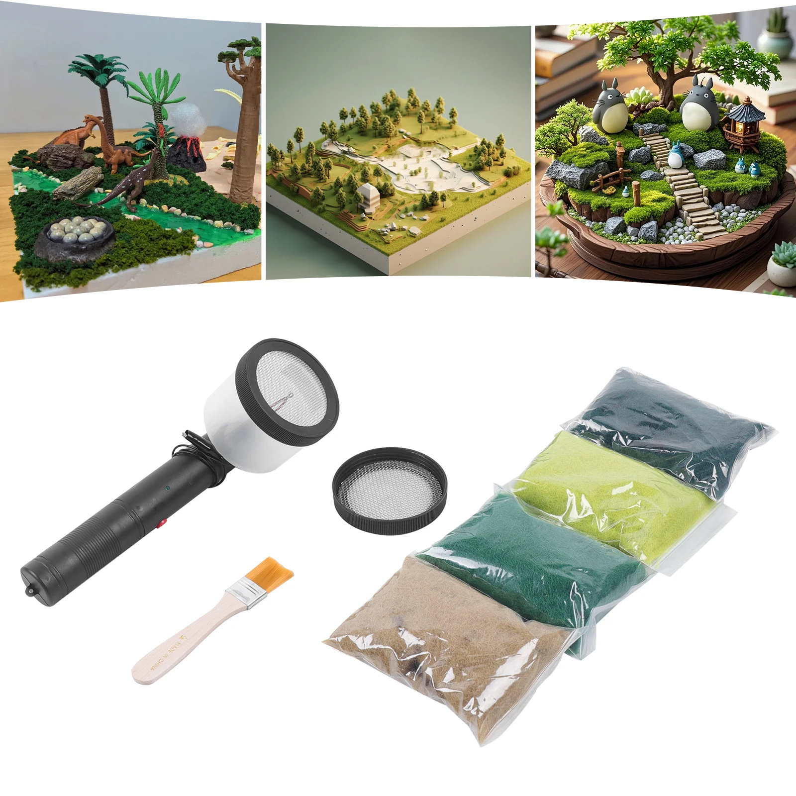 

DC 3V Grass Flocking Applicator Mini Electrostatic Flocking Machine, Handheld Static Grass Flock Applicator