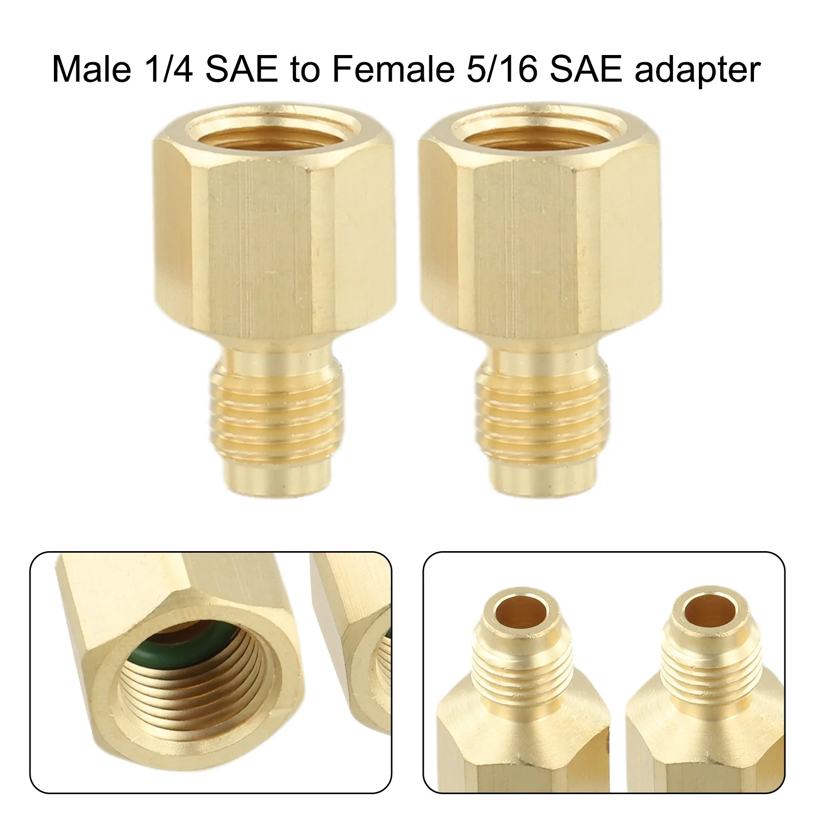 Automotive R410 Quick Coupling Adapter 14 for sae to 516 for sae Brass Adapter with Aging Properties and Secure Valve Drive