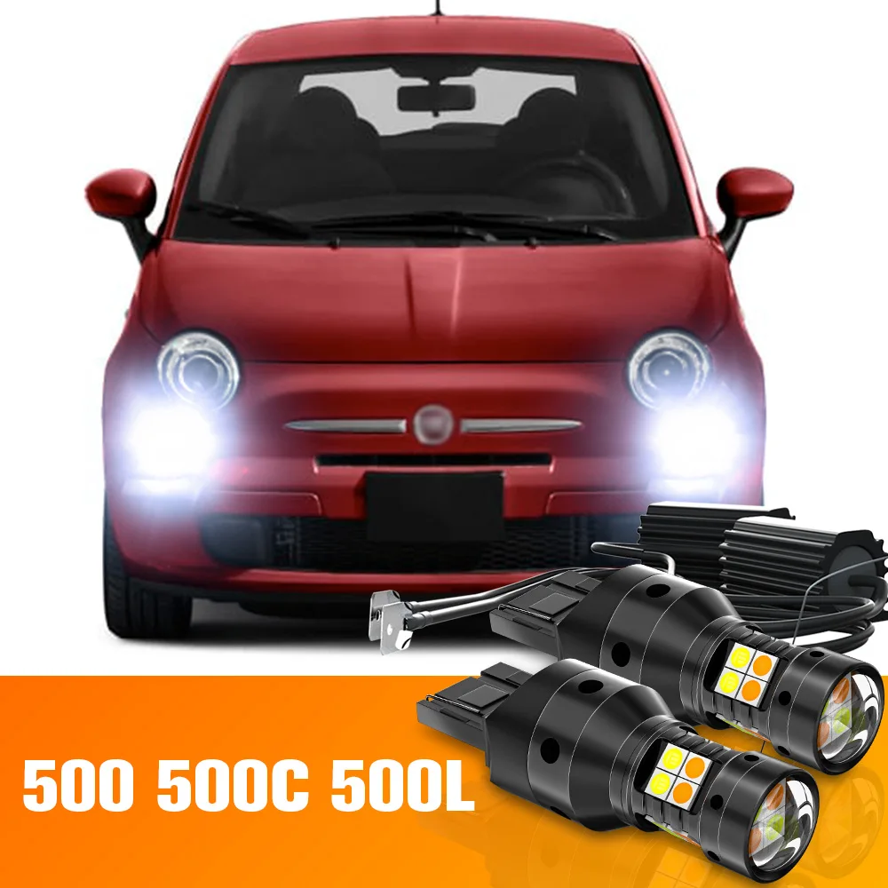 

2pcs Dual Mode LED Turn Signal+Daytime Running Light DRL Accessories For Fiat 500 500C 500L 2007-2018 2009 2012 2013 2014 2015