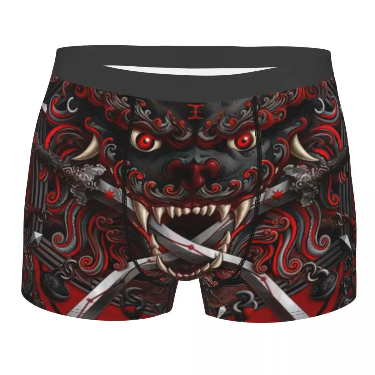 Goth Oni-Calzoncillos de demonio japonés para hombre, ropa interior transpirable, pantalones cortos con estampado, Bóxer