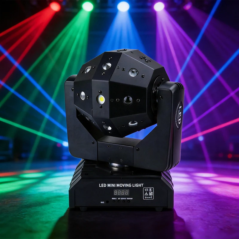 Projecteur professionnel à boule disco LED, faisceau laser, stroboscope 3-en-1, effets de tête mobile DMX, éclairage de scène pour boîte de nuit, DJ et soirées à domicile