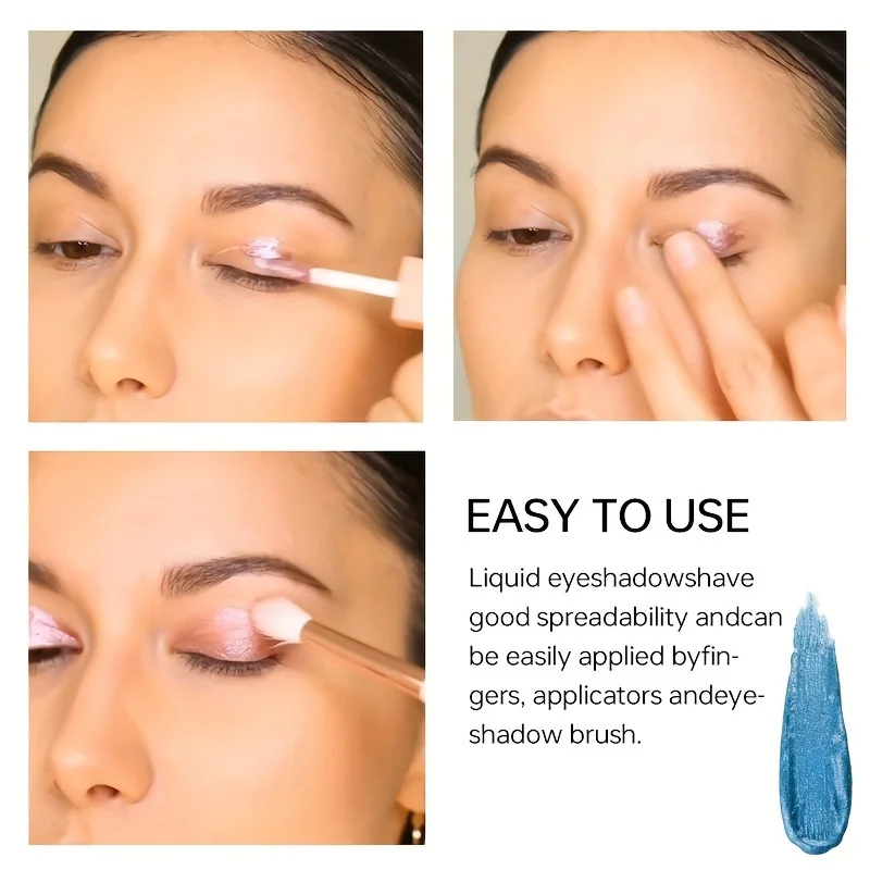 Pudaier Sombra de ojos brillante Sombra de ojos nacarada de diamante Sombra de ojos