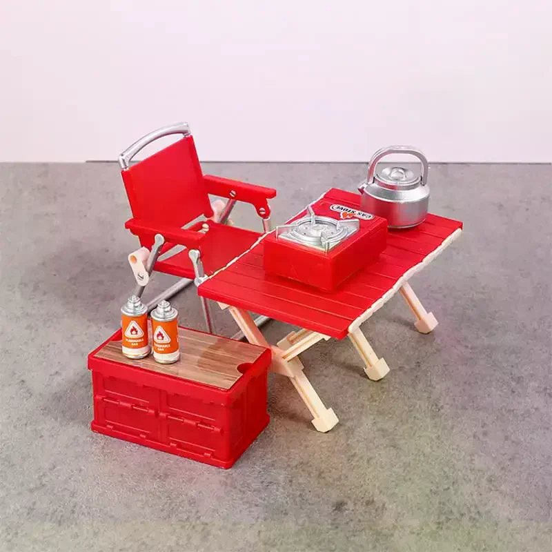 1:12 casa de bonecas em miniatura acampamento piquenique conjunto cadeira dobrável fogões a gás modelo decoração brinquedo casa boneca acessórios