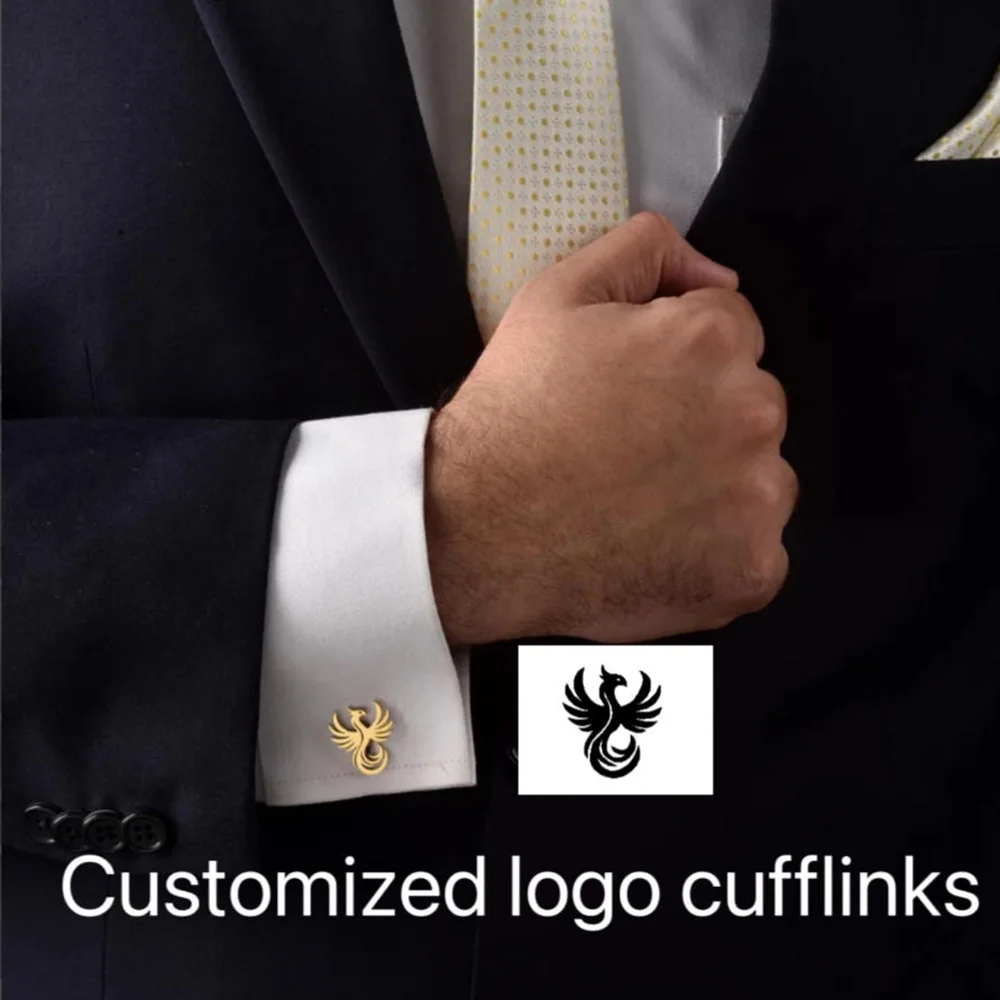 Customized Pattern Cufflinks Stainless Steel Cufflinks Suit Fashion Jewelry Wedding Gift Men's Dad Gift