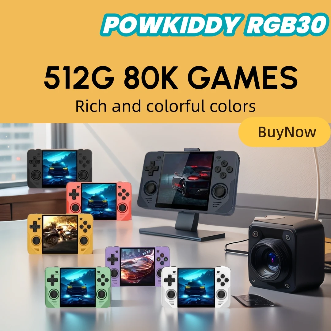 

Портативная игровая консоль POWKIDDY RGB30 в стиле ретро, 4,0 дюйма, IPS экран, встроенный Wi-Fi, RK3566, подарок для детей, подарок на день рождения, PSP, новый подарок