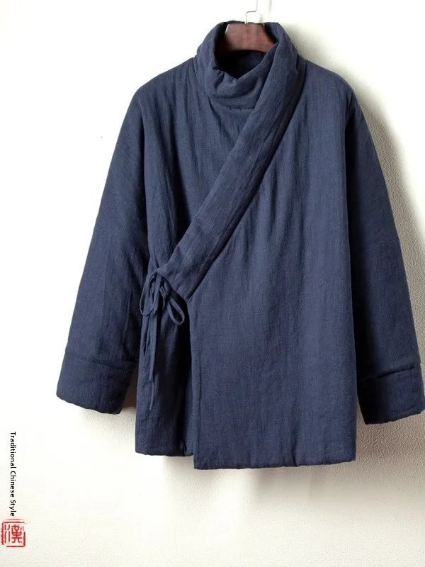 

Зимний хлопковый халат для тайцзи и кунг-фу, традиционная китайская одежда в стиле хань, новый, для медитации, даоистский, монашеский, куртка