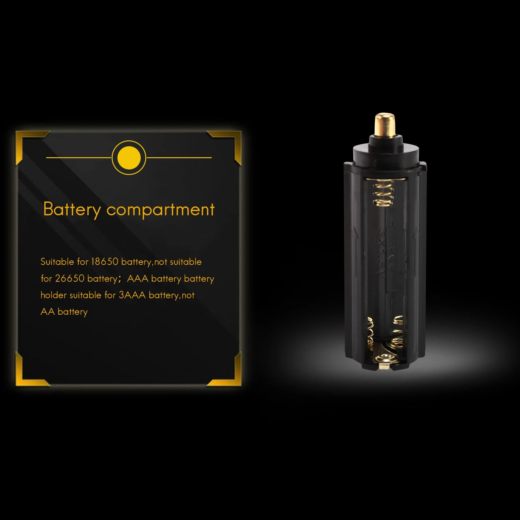 WHQT جديد 1 قطعة 18650 أنبوب البطارية + 1 قطعة حامل بطارية AAA لمصباح الشعلة