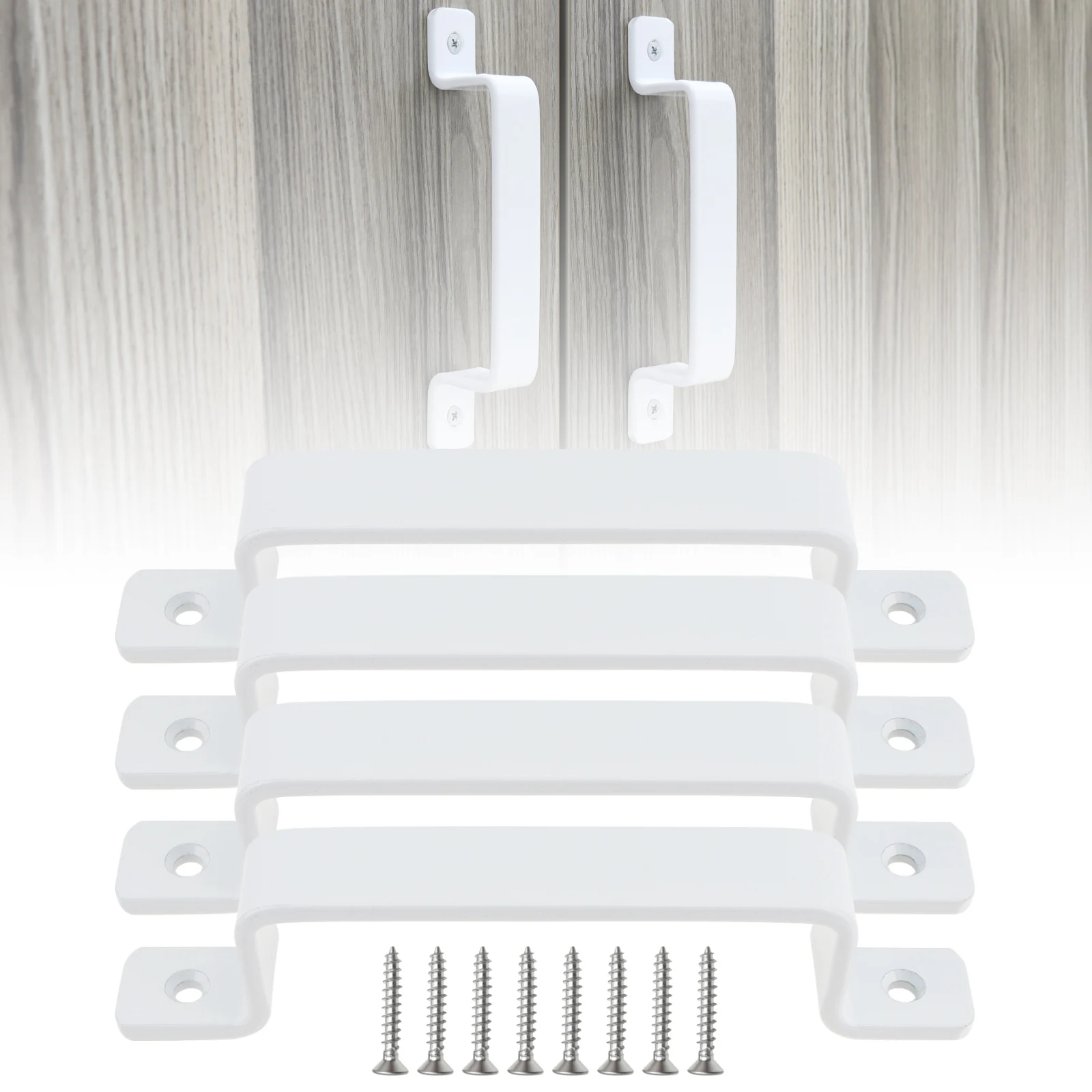 

4 pcs 19 cm Sliding Barn Door Handles for Interior Outdoor Sliding Barn/ Garages Closet Sheds Drawer Doors with 8 pcs Screw