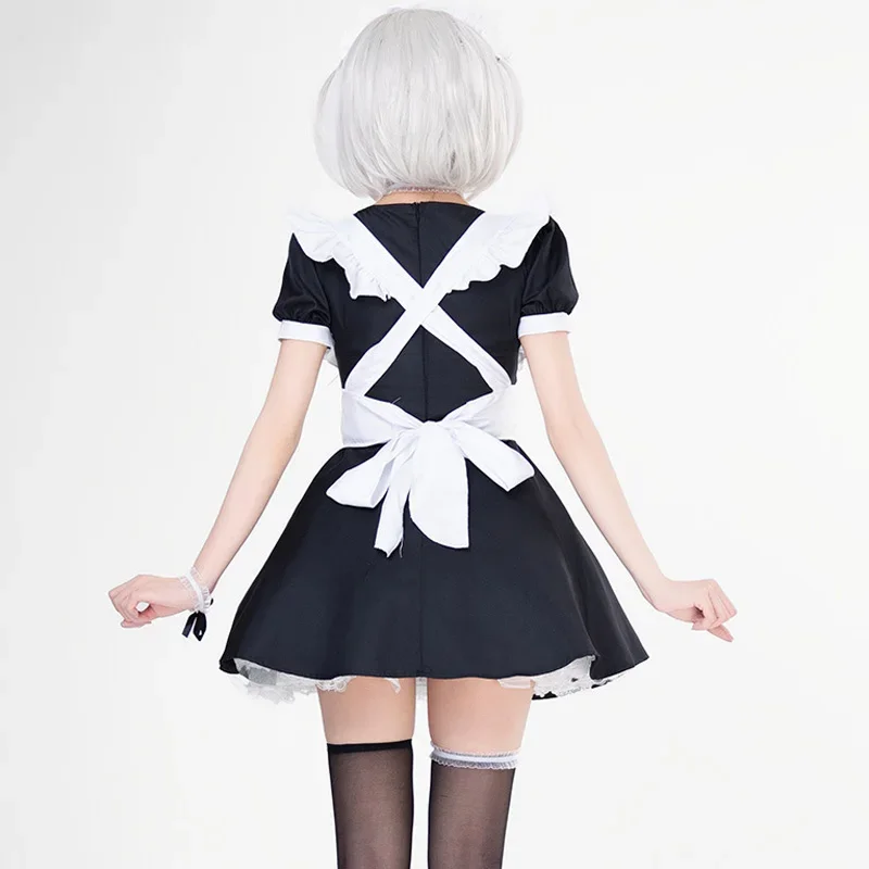 Anime Kawaii Lolita Girl Cat Maid Dress Uniform Outfits Cosplay Costume Japanese Cute Coffee Maid Role Play Suit Halloween - view 5