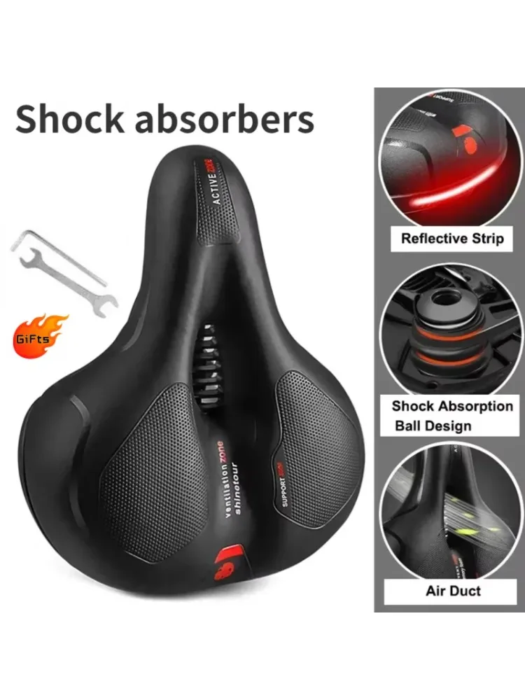 AliExpress Damping Hollow Breathable Bicycle Saddle Men Women MTB Road Bike Saddle Shock Absorbing Comfortable Big Butt Bike Seat Safety
