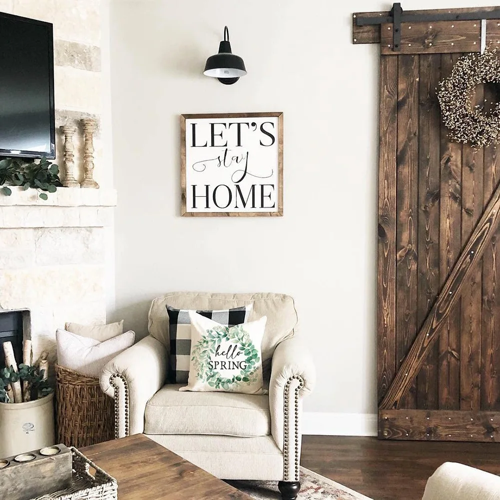 Fodere per cuscini a molla EAS 18X18 Set di 4 federe per cuscini in fattoria Decorazioni primaverili Fodere per cuscini per divano di casa