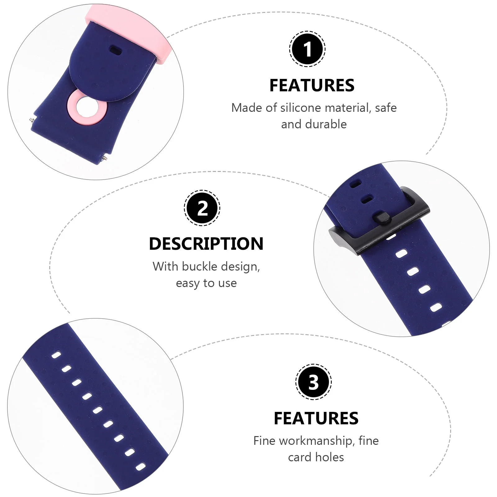 Phone Smartwatch Band 360 Strap Silicone Watchband for Kids Telephone Silica Gel Wristwatch