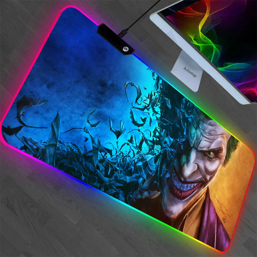 Imagem -04 - J-jokers Rgb pc Gamer Teclado Mouse Pad Mousepad Led Brilhante Tapetes de Borracha para Jogos Computador Mausepad