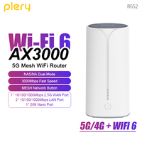 Plery 5G Router 3000Mbps CPE AX3000 WIFI6 Gigabit Port Wireless Wifi Router 5G Modem Router Repeater Booster With Sim Card Slot