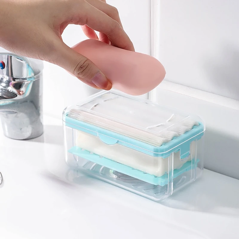 Creative Multi-functional Soap Bubble Box Hand-free Bubble Soap Box Drain Storage Rack Draining Roller Foaming Soap Storage Box