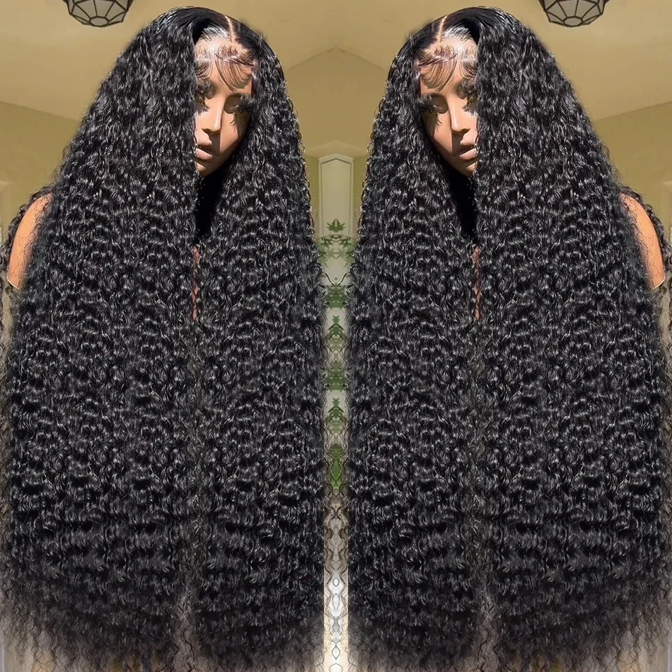 Rosabeauty 13X6 HD Lace Front Human Hair Wig 250 Density 13X4 Deep Wave 40 Inch Preplucked Glueless Curly Wig