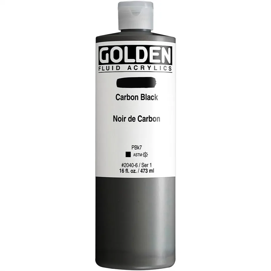 

Professional Acrylic Paint, Carbon Black, 16 fl oz, Opaque Fluid for Artists