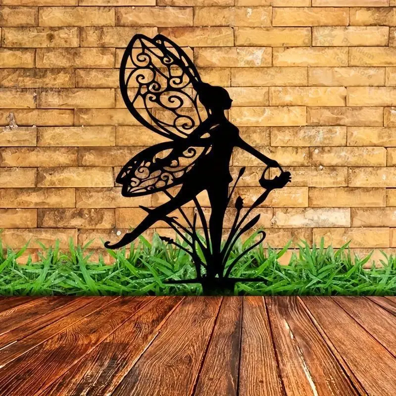 New Fairy Silhouette Metal Garden Stake Iron Art Ground Insert Outdoor Home Decor for Garden Patio Yard