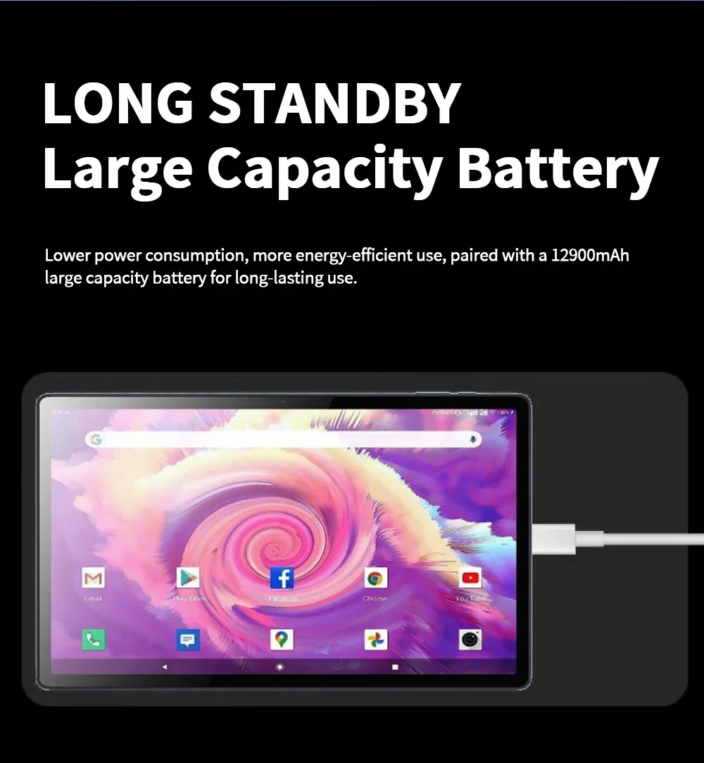 جهاز لوحي Android Tablet مقاس 14 بوصة إصدار عالمي 2025 - ذاكرة وصول عشوائي 20 جيجابايت، وذاكرة قراءة فقط 1 تيرابايت، وشريحتين 5 جيجا/واي فاي، و12900 مللي أمبير في الساعة ومعالج 10 النواة
