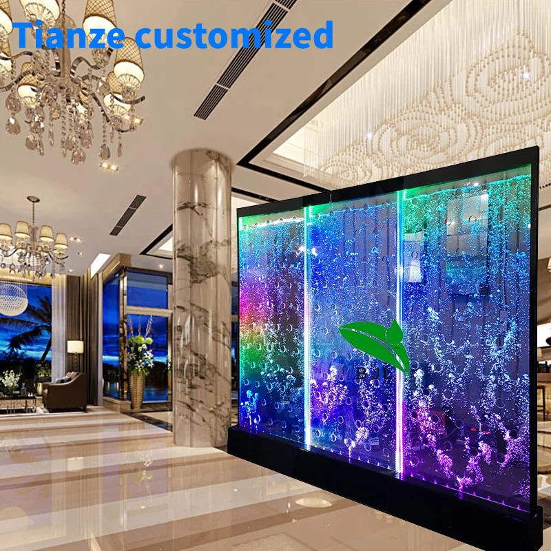 (Customized) digital programming color changing led water dancing bubble fountain wall room divider decoration