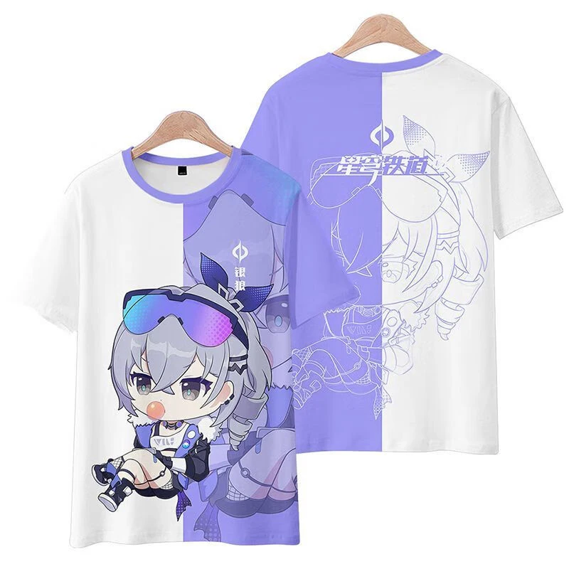 Silver Wolf Honkai Star Rail 3D Print T-shirts Unisex Cosplay Anime Tees Summer Men Women Short Sleeve TShirt Harajuku Y2k Tops