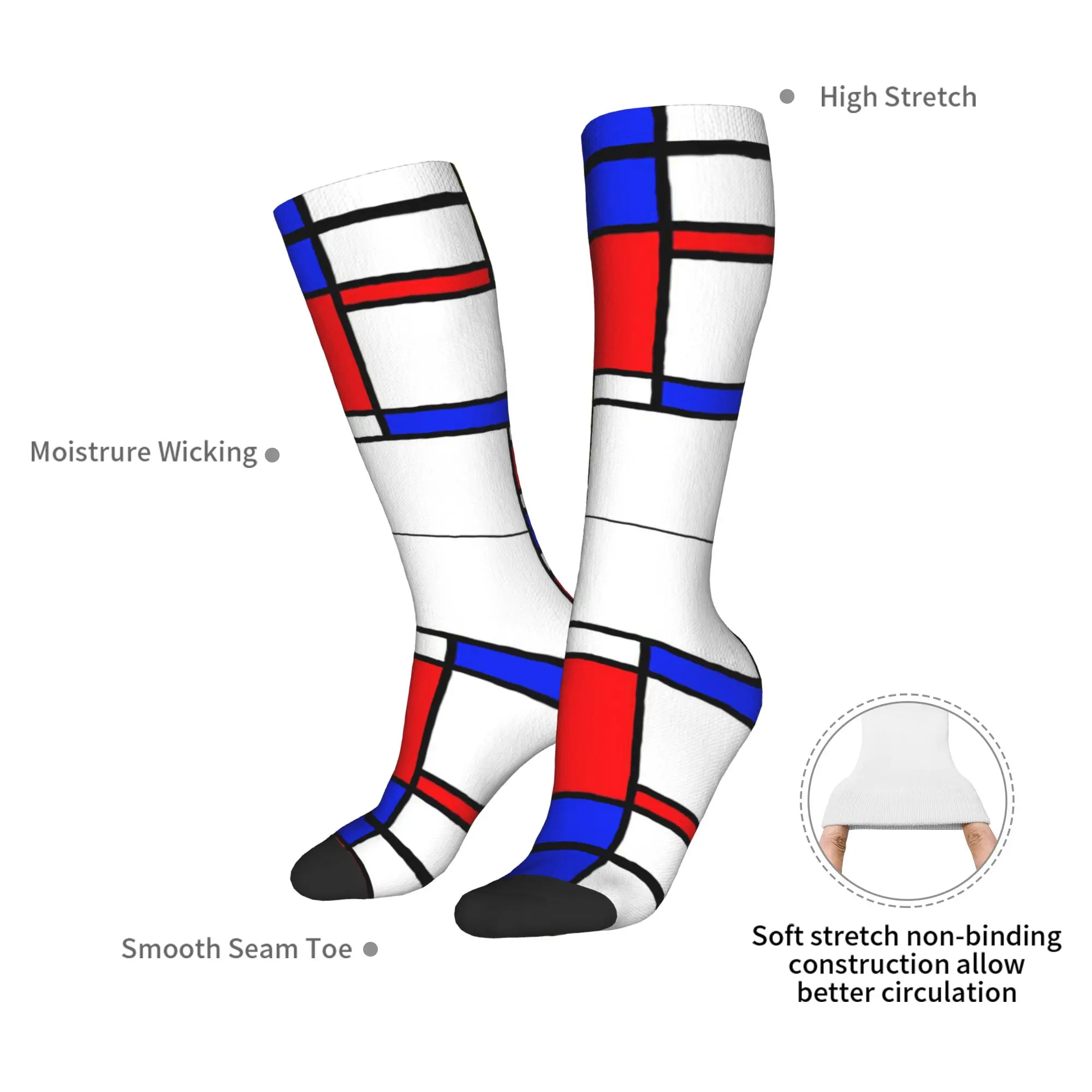 جميع المواسم طاقم جوارب موندريان الجوارب Harajuku موضة الهيب هوب الجوارب الطويلة اكسسوارات للرجال النساء هدايا عيد الميلاد