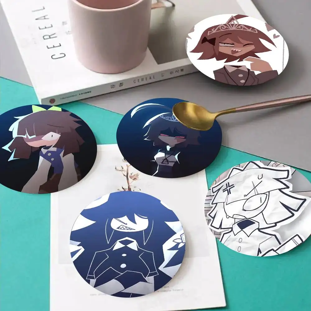 1pc F-undamental P-aper E-ducation Wooden Coaster Colour Printing Cup Mat Home Desk Decoration Gifts