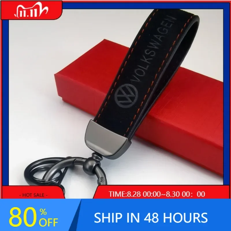 

VW GTI GOLF 2026 Hot For VW VOLKSWAGEN Suede Car Logo Key Rings Man Women Fashion Keychains Holder for Volkswagen Passat Santana