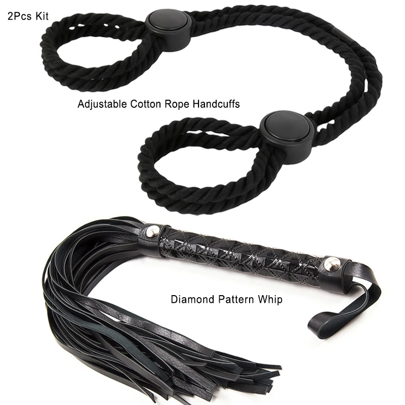 Bdsm adulto jogo bondage kits diamante padrão chicote morango sino mamilo grampos amarrando corda de algodão algema cão osso mordaça sex shop