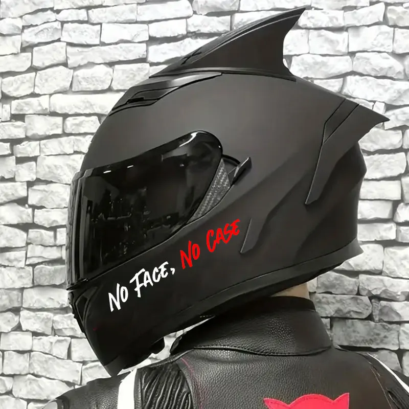1PC NO FACE NO CASE Motorcycle helmet Stickers Waterproof Bicycle Top Tube Motorbike Fuel Tank Universal Durable Vinyl Decals