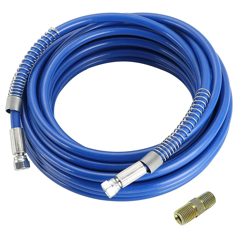 

1/4Inch Airless Paint Spray Hose High Pressure Universal Paint Sprayer Flexible Fiber Tube 3300 PSI (25FT, Blue)