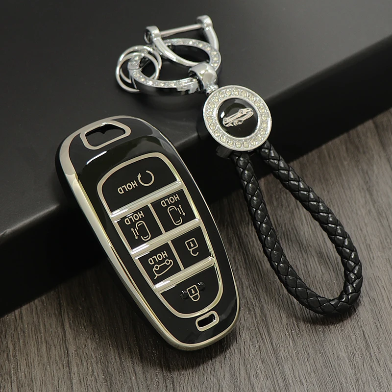 6 أزرار بولي TPU مفتاح بعيد فوب غطاء لشركة هيونداي سوناتا Nexo DN8 سانتا في TM توكسون NX4 ستاريا أيونيك اكسسوارات #3