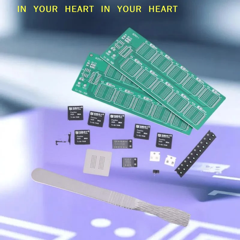 

Набор для пайки BGA-чипов: тренировочная плата с десятичными световыми индикаторами для обучения и практической практики, отдельные компоненты