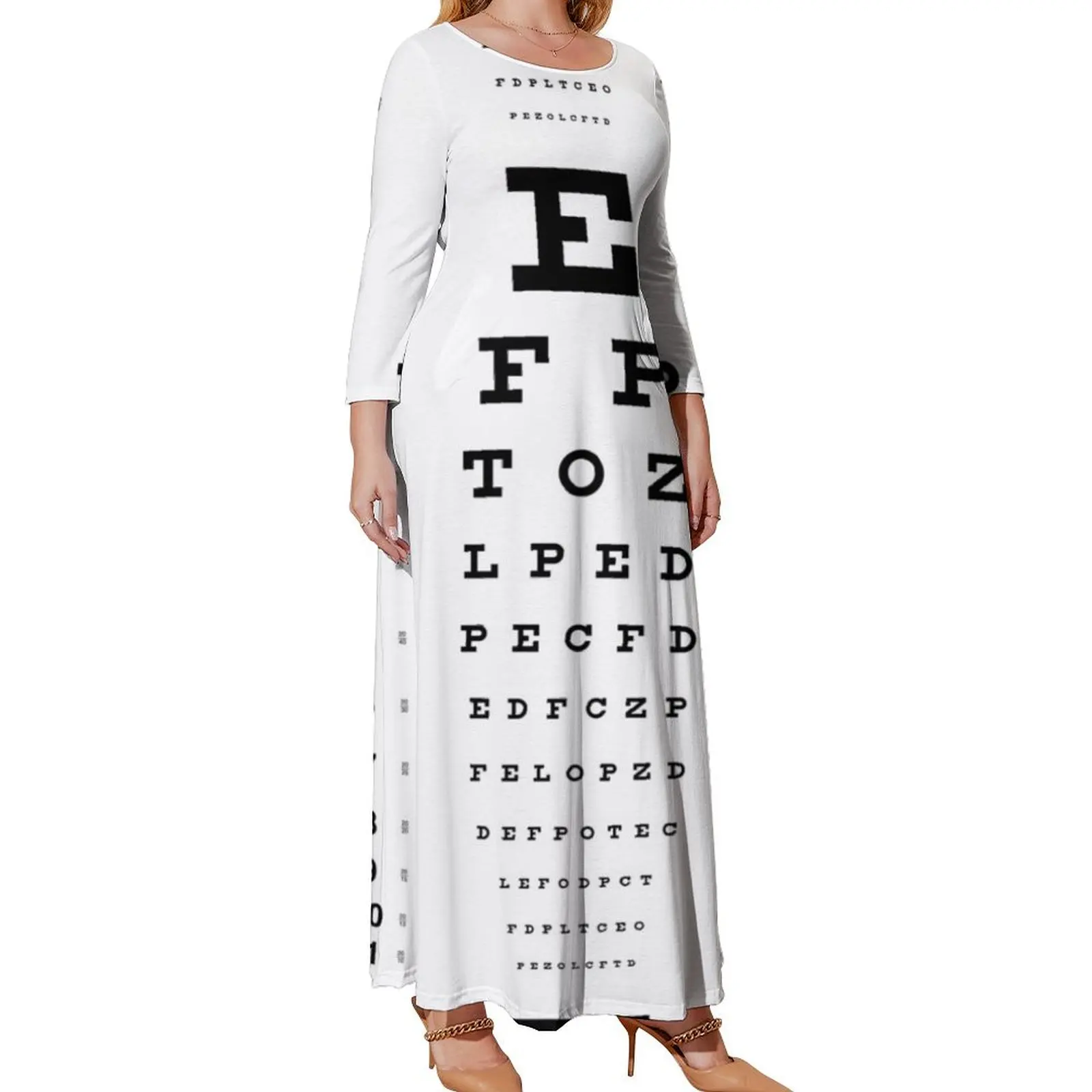 

Snellen Eye Chart Long Sleeved Dress summer dress festival outfit women