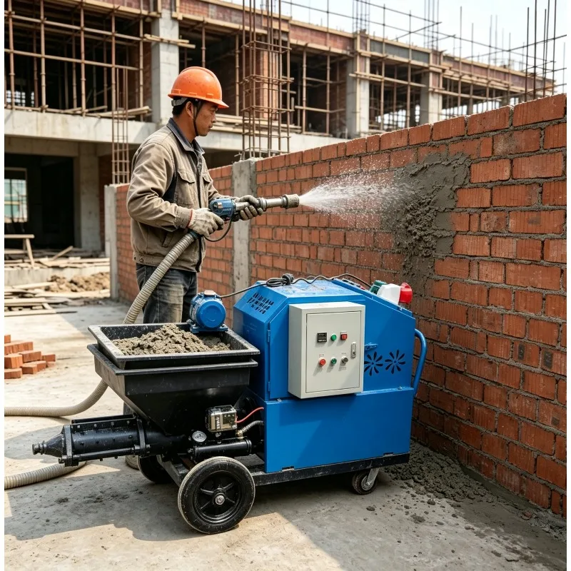Hot Selling Automatic Electric Wall Concrete Cement Plastering Mortar Plastering Spraying Machine Dry Mix Shotcrete Machine