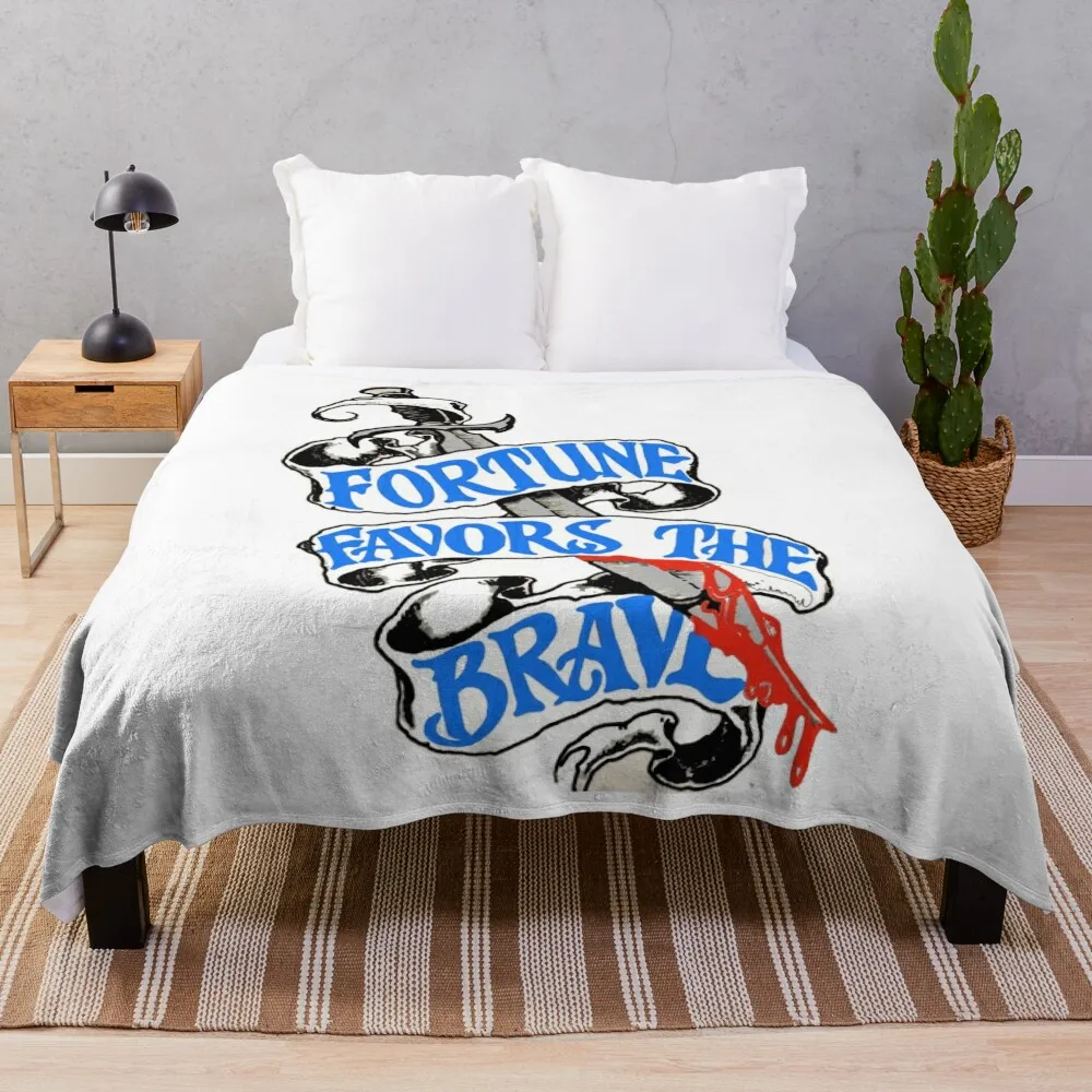 Fortune favors the brave Throw Blanket Furry Bed covers Soft Big Soft Blankets