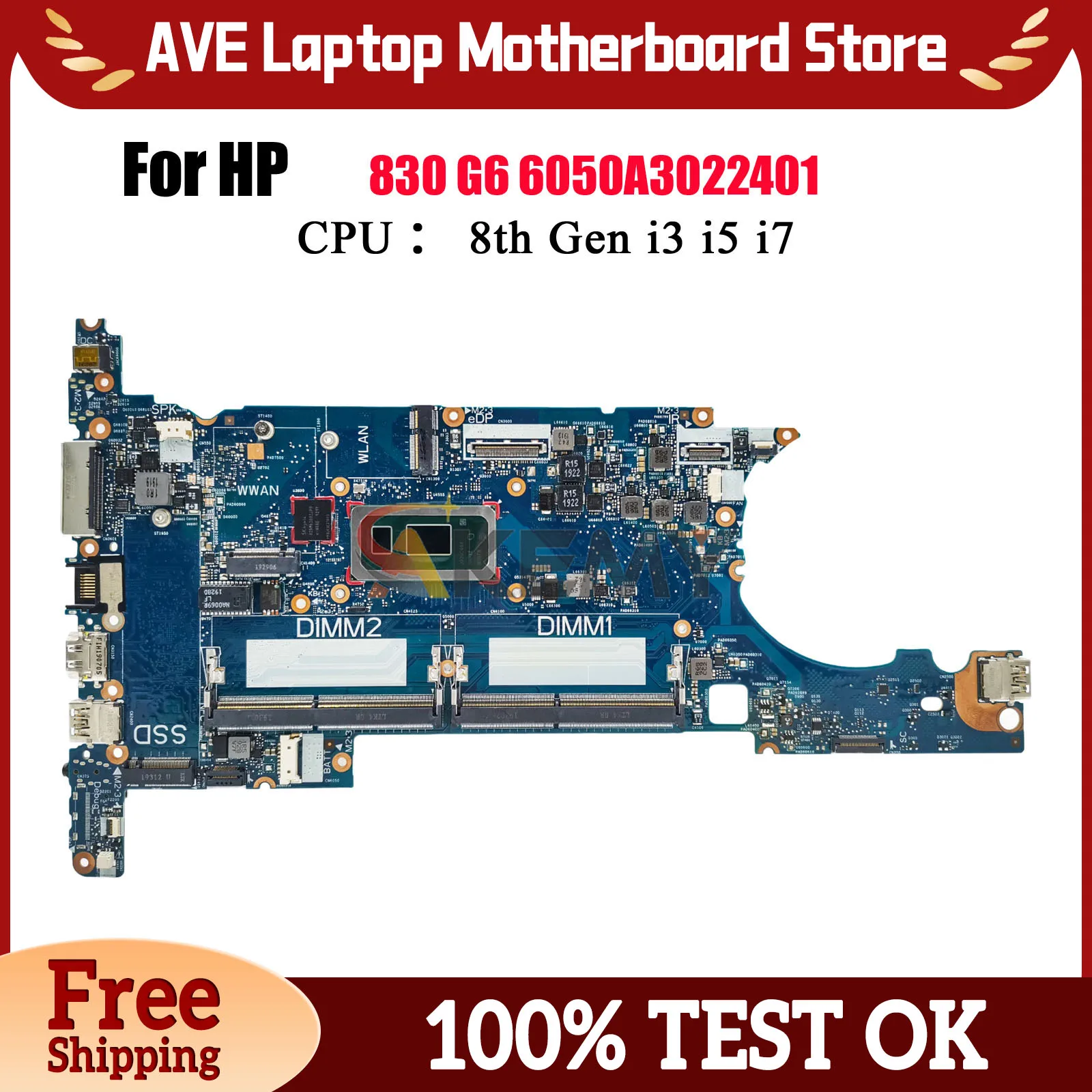 

Материнская плата для ноутбука HP EliteBook 830 G6 6050A3022401 L60635-601 L60638-601 с процессором i5 i7 8-го поколения DDR4 протестирована нормально