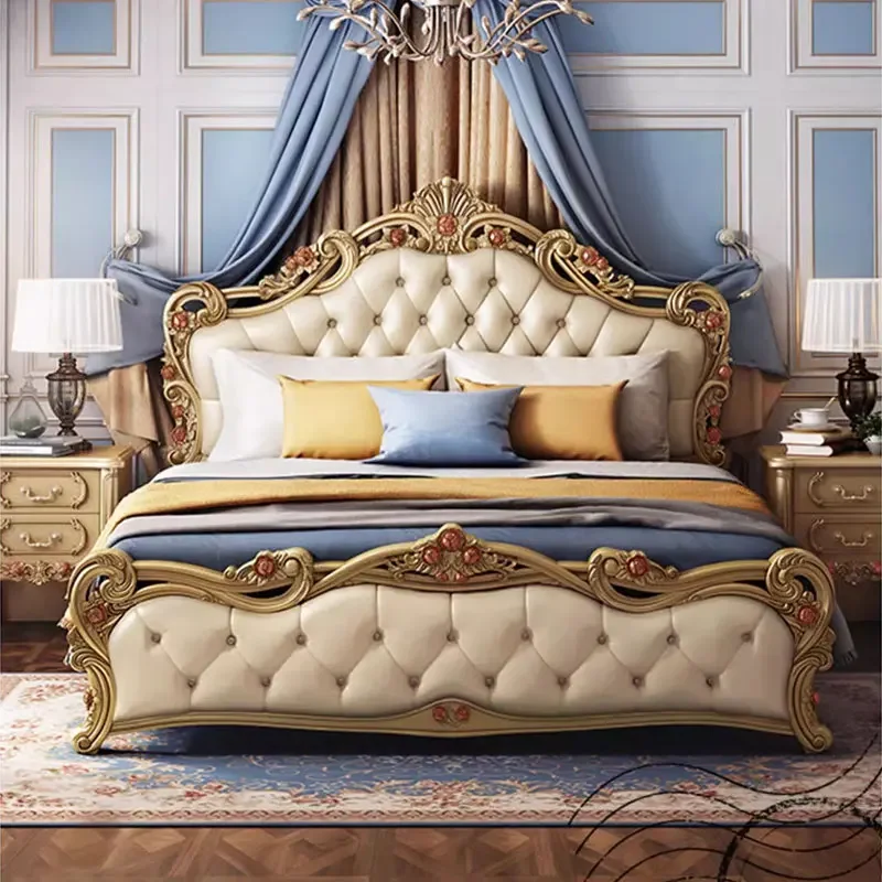 Headboard Frame Double Bed Luxury Support Nordic Twin King Size Double Bed Nordic Modern Letto Matrimoniale Furniture Home