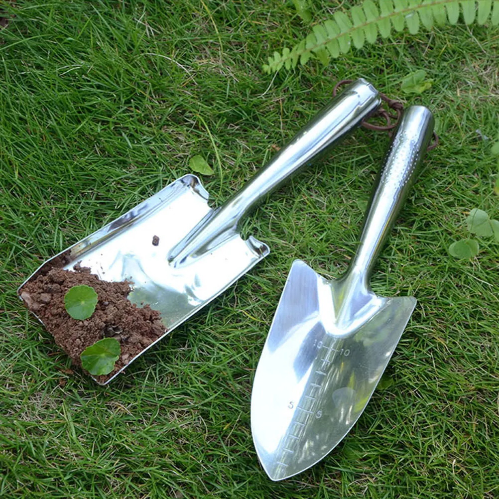 

1pc Stainless Steel Shovel Durable Multi-function Gardening Tool Outdoor Practical Shovels For Plant Soil Flowers Vegetables