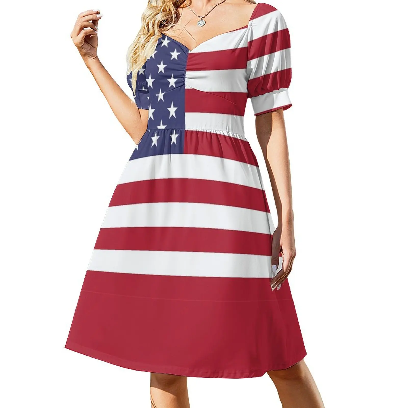 

American Mini Skirt - USA Flag Short Sleeved Dress Bride dresses luxury evening dresses 2025 dress women summer 2025 Dress