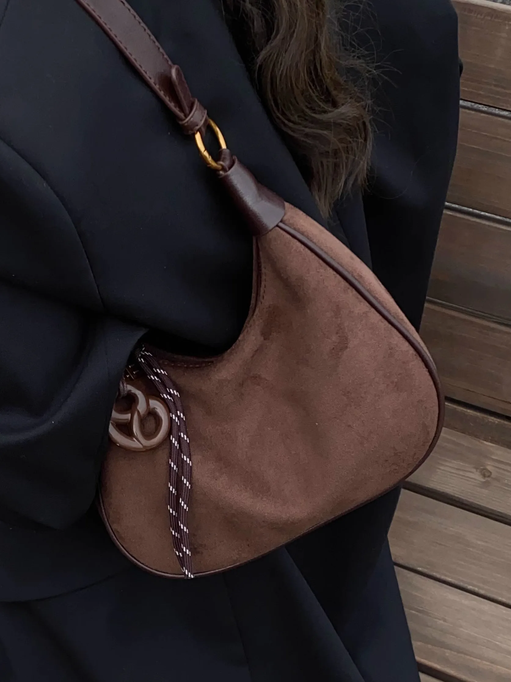 

Kangaroo Sle Crossbody Bag Women's Commuter Vintage Underarm Dumpling Bag Coffee Color Single oulder Bag New 2025