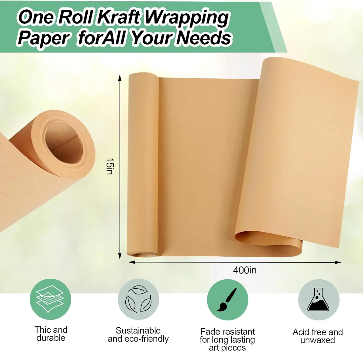 Compostable Kraft Paper Masking Sheet Eco-Friendly Cushioning Wrap for Bouquets Gift Boxes Floral Arrangements