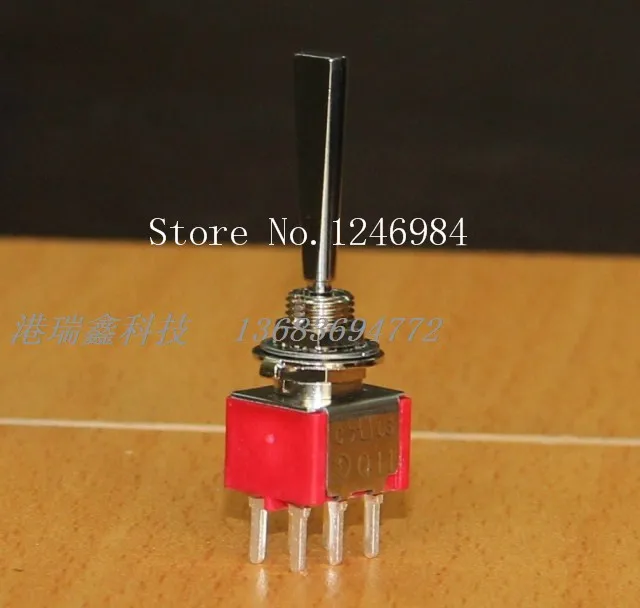 [SA]1MD3 flying model aircraft stalls pin dual six-foot long flat handle small toggle switch M6.35 Taiwan Deli Wei--20pcs/lot