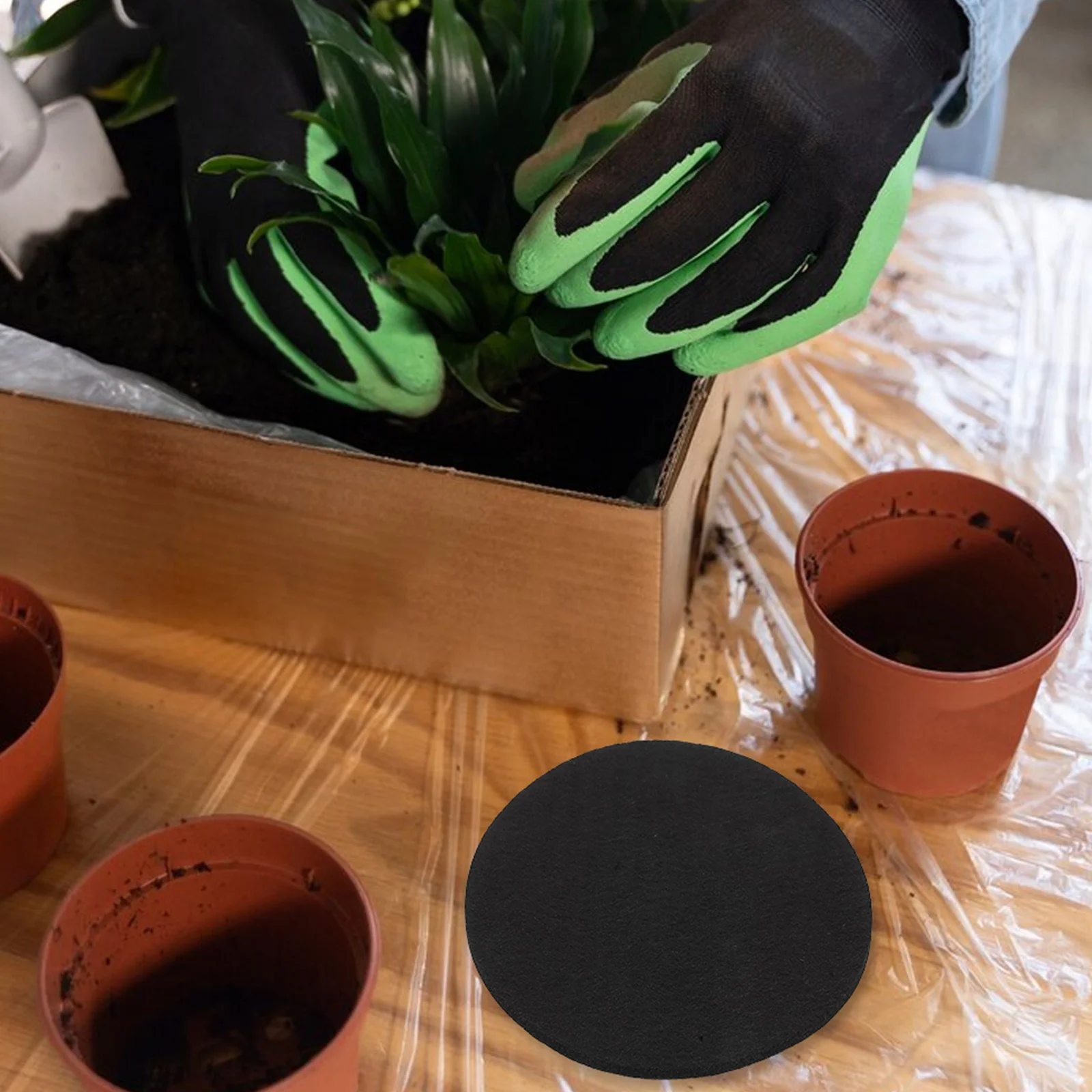 

6pcs Felt Coasters Round Double-Sided Absorbent Mats For Flower Pots Planters Indoor Outdoor Use Planter Saucers Pot Mats