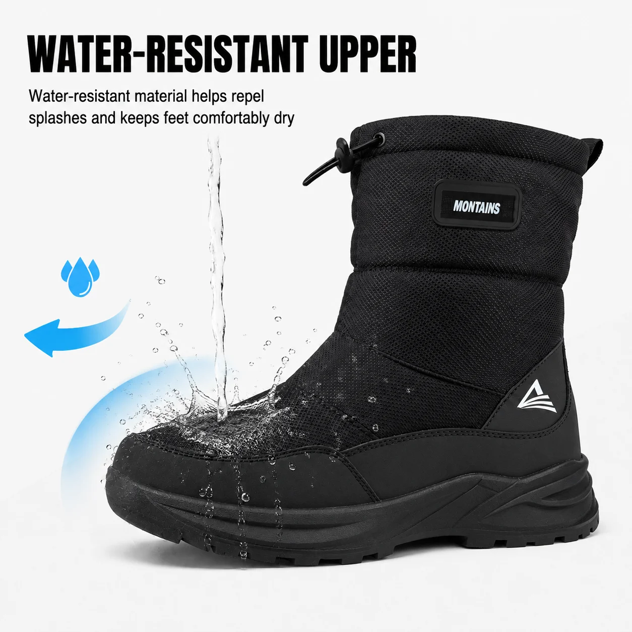 Warme Winter-Plüsch-Schneestiefel für Damen und Herren, Outdoor-Winterstiefel, winddichte Baumwollschuhe, abriebfeste und rutschfeste Stiefeletten. – Detail 7