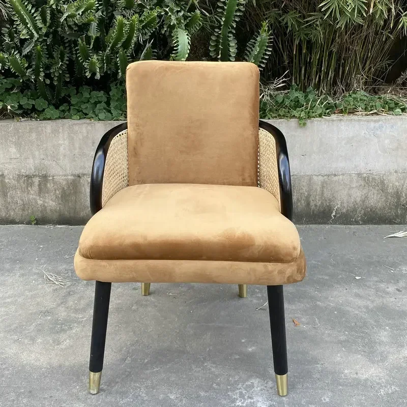 

Скандинавское кресло из массива дерева с ротанга, мебель для гостиной, мебель для гостиной, столовой в отеле, модели комнат, изысканные пространства