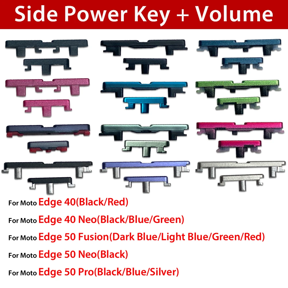 NEW Power Button + Volume Side Button For Moto Edge 40 Neo 50 Fusion 50 Pro Volume Power Button Side Key Replacement Parts image 2