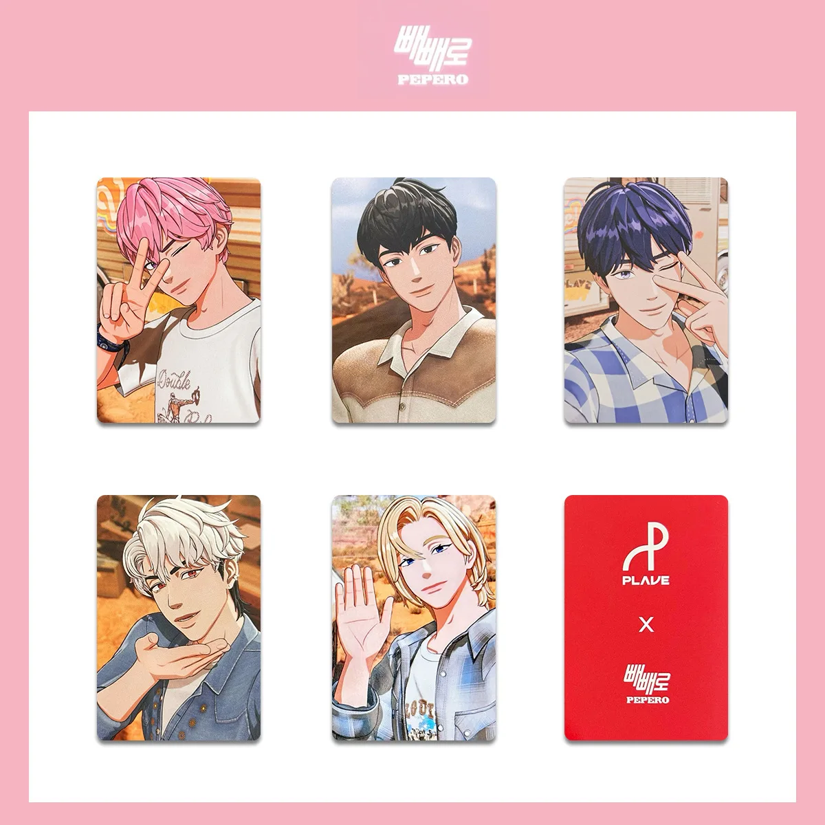 

Plave Pepero Photocard 5Pcs/set Noah Eunho NOAH Quality Photocard BAMBY HAMIN Two Sides Red Postcards Fans Birthday Gift Cards