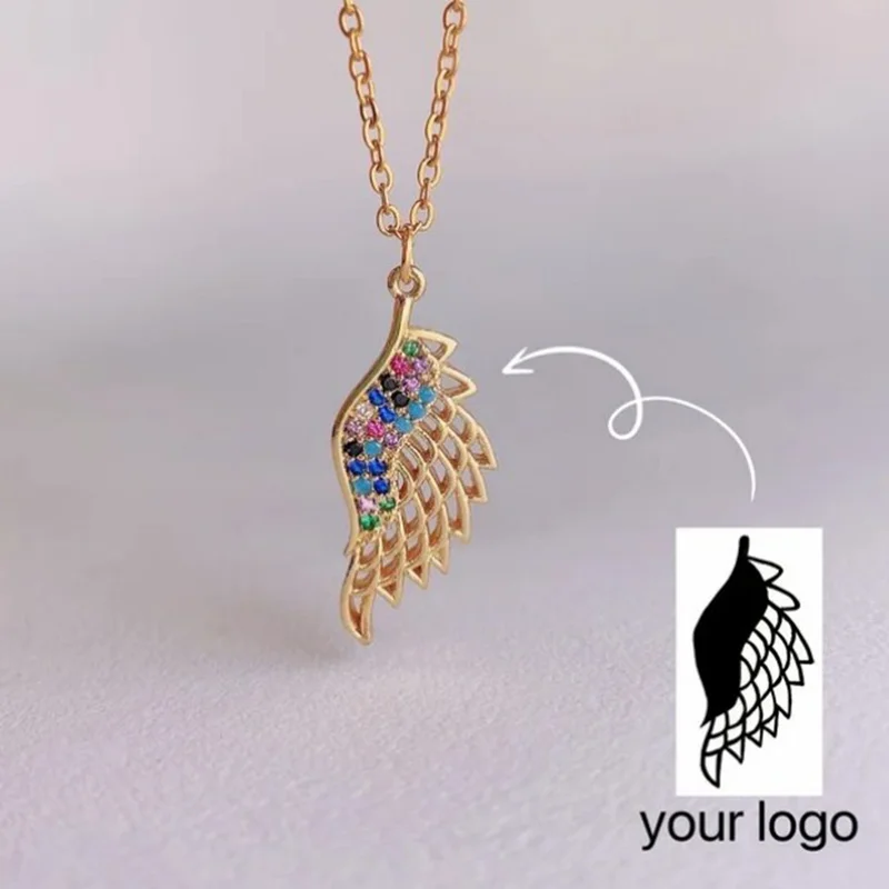 

3D Custom Zircon Logo Necklace Custom Zircon Photo Pendant Logo-Inlaid Jewelry Christmas Gift Zirconia Logo Jewelry